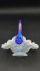 Fenton Cobalt Blue Handled Baskets & Unmarked Blue Opalescent Mini Hand Basket - 18