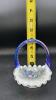 Fenton Cobalt Blue Handled Baskets & Unmarked Blue Opalescent Mini Hand Basket - 20