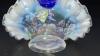 Fenton Cobalt Blue Handled Baskets & Unmarked Blue Opalescent Mini Hand Basket - 21