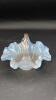 Fenton Cobalt Blue Handled Baskets & Unmarked Blue Opalescent Mini Hand Basket - 25