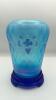 Fenton 90th Anniversary Edition Celeste Blue Stretch Glass Vase w/ Cobalt Blue Vase