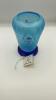 Fenton 90th Anniversary Edition Celeste Blue Stretch Glass Vase w/ Cobalt Blue Vase - 4