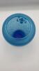 Fenton 90th Anniversary Edition Celeste Blue Stretch Glass Vase w/ Cobalt Blue Vase - 6