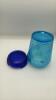 Fenton 90th Anniversary Edition Celeste Blue Stretch Glass Vase w/ Cobalt Blue Vase - 8