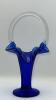 Fenton Cobalt Blue Ruffled Rim Hand Baskets (2) - 3