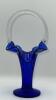 Fenton Cobalt Blue Ruffled Rim Hand Baskets (2) - 6