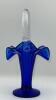 Fenton Cobalt Blue Ruffled Rim Hand Baskets (2) - 7