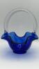 Fenton Cobalt Blue Ruffled Rim Hand Baskets (2) - 11