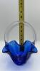 Fenton Cobalt Blue Ruffled Rim Hand Baskets (2) - 16