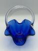 Fenton Cobalt Blue Ruffled Rim Hand Baskets (2) - 17