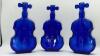 Cobalt Blue Glass Violins (3)
