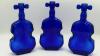 Cobalt Blue Glass Violins (3) - 12