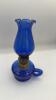Cobalt Blue Glass Hurricane Oil Lamps (2) - 4
