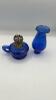 Cobalt Blue Glass Hurricane Oil Lamps (2) - 6