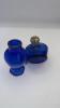 Cobalt Blue Glass Hurricane Oil Lamps (2) - 7