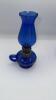 Cobalt Blue Glass Hurricane Oil Lamps (2) - 8
