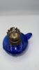 Cobalt Blue Glass Hurricane Oil Lamps (2) - 12