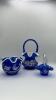 Fenton Cobalt Blue Ruffled Rim Hand Baskets & Ruffled Rim Rose Bowl - 5