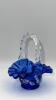Fenton Cobalt Blue Ruffled Rim Hand Baskets & Ruffled Rim Rose Bowl - 8