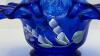 Fenton Cobalt Blue Ruffled Rim Hand Baskets & Ruffled Rim Rose Bowl - 10