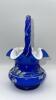 Fenton Cobalt Blue Ruffled Rim Hand Baskets & Ruffled Rim Rose Bowl - 24