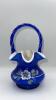 Fenton Cobalt Blue Ruffled Rim Hand Baskets & Ruffled Rim Rose Bowl - 25
