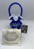 Fenton Cobalt Blue Ruffled Rim Hand Baskets & Ruffled Rim Rose Bowl - 40