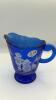 Fenton Cobalt Blue 95th Anniversary Edition Winter Scene Creamer Pitcher & Bowls - 2