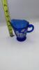 Fenton Cobalt Blue 95th Anniversary Edition Winter Scene Creamer Pitcher & Bowls - 4