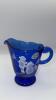 Fenton Cobalt Blue 95th Anniversary Edition Winter Scene Creamer Pitcher & Bowls - 5