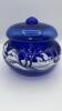 Fenton Cobalt Blue 95th Anniversary Edition Winter Scene Creamer Pitcher & Bowls - 11