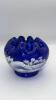 Fenton Cobalt Blue 95th Anniversary Edition Winter Scene Creamer Pitcher & Bowls - 16