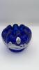 Fenton Cobalt Blue 95th Anniversary Edition Winter Scene Creamer Pitcher & Bowls - 18