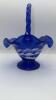 Fenton Cobalt Blue 95th Anniversary Edition Winter Scene Hand Basket