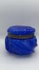 Cobalt Blue Two-Piece Glass Powder Box - 2