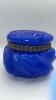 Cobalt Blue Two-Piece Glass Powder Box - 5