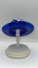 Fenton Cobalt Blue Glass Boot, Hat on Pedestal & Unmarked Glass Slipper - 9