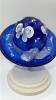 Fenton Cobalt Blue Glass Boot, Hat on Pedestal & Unmarked Glass Slipper - 14