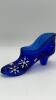 Fenton Cobalt Blue Glass Boot, Hat on Pedestal & Unmarked Glass Slipper - 19