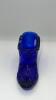 Fenton Cobalt Blue Glass Boot, Hat on Pedestal & Unmarked Glass Slipper - 29