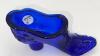 Fenton Cobalt Blue Glass Boot, Hat on Pedestal & Unmarked Glass Slipper - 33