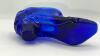 Fenton Cobalt Blue Glass Boot, Hat on Pedestal & Unmarked Glass Slipper - 34