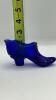 Fenton Cobalt Blue Glass Boot, Hat on Pedestal & Unmarked Glass Slipper - 35