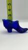 Fenton Cobalt Blue Glass Boot, Hat on Pedestal & Unmarked Glass Slipper - 36