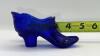 Fenton Cobalt Blue Glass Boot, Hat on Pedestal & Unmarked Glass Slipper - 37