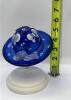 Fenton Cobalt Blue Glass Boot, Hat on Pedestal & Unmarked Glass Slipper - 38