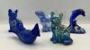 Fenton Cobalt Blue & Iridescent Blue Animal Figurines - 4