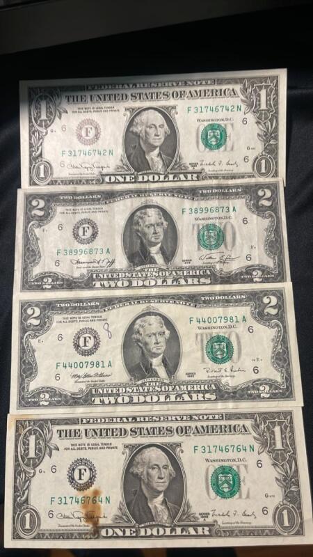 $2 bills and US currency