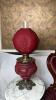 Fostoria Ruby Red Satin Grapevine Gone With The Wind Oil Parlor Lamp - 2