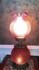 Cranberry Opalescent Hobnail Gone With The Wind Parlor Lamps (2) - 17